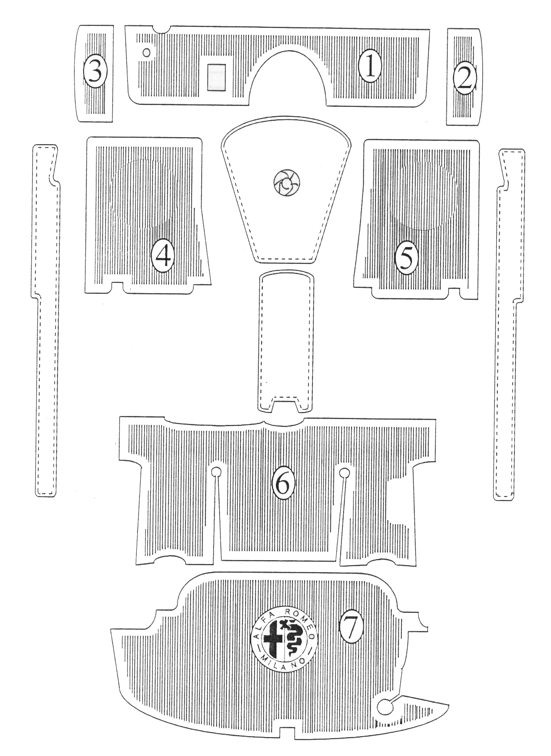 Mat #4, Drivers side, without Alfa emblem - 10040004