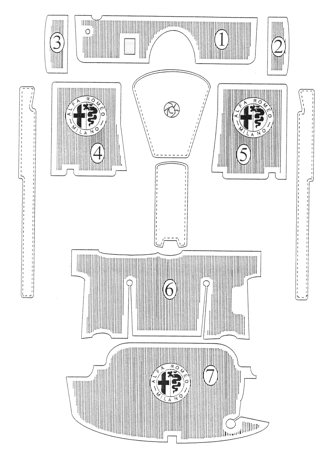 Mat #4, Drivers side, with Alfa emblem - 10040004E