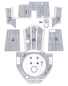 Complete set of rubber mats, excluding #1320006/A - 13200000