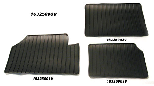 Vinyl heel pads for late 246, black heat-stamped vinyl, three pieces per set - 16325000V