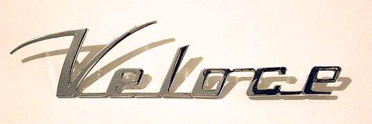 Script, Veloce, chromed metal, NOS, for the 1967 1600 only\n - B0130