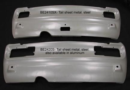 Tail sheet metal, steel, complete from trunk edge to bottom of car, small taillight version - BE2410SX