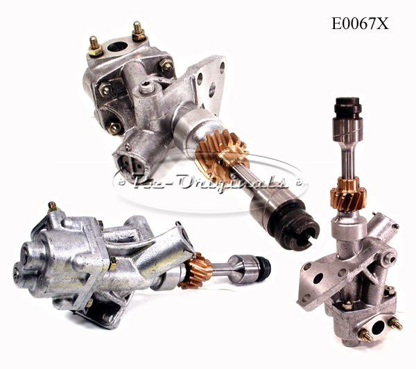 Oil pump, new manufacture, high capacity, 9 tooth gears, racing or street style that uses removable oil pick-up foot, or extension.  For 1300 cc cars only. - E0067X