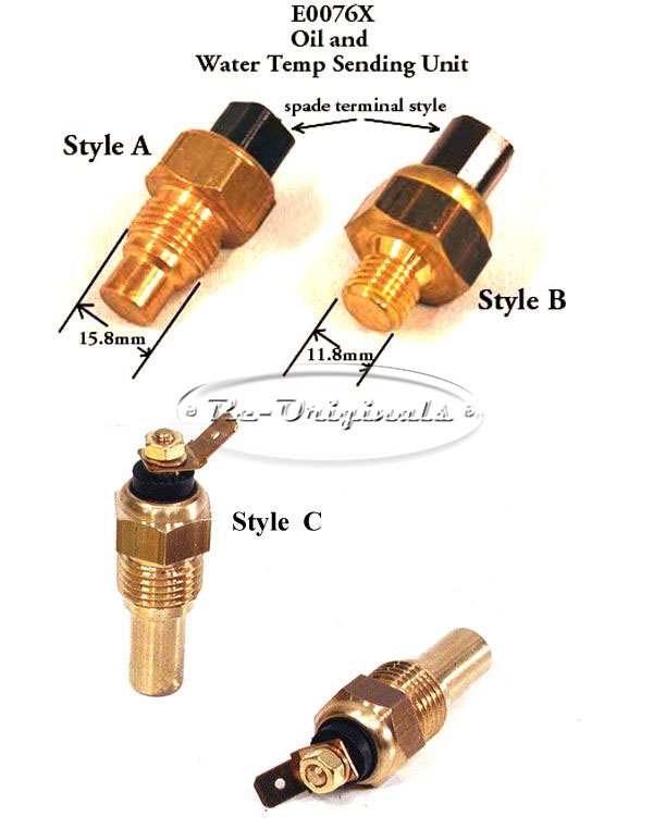 Oil temperature sending unit, NOS,  spade terminal connection - E0076X