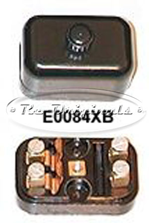 Fuse box, black, new manufactured as original, less imprinted decal for top, 2 fuse style - E0084XB