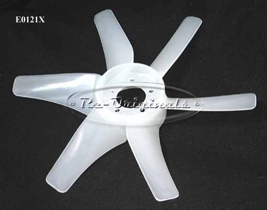 Fan blade, high performance, Euro style, requires less HP to turn, 6 blade, white plastic - E0121X