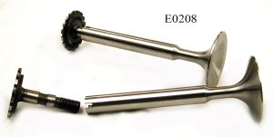 Valves, intake, NOS, style with hollow threaded stem, includes adjuster top, specify head diameter - E0208X