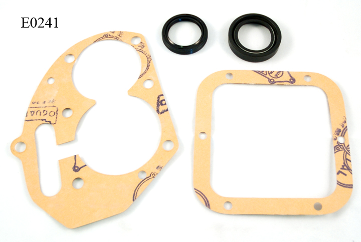 Transmission gasket and seal kit, includes two paper gaskets for tunnel case transmission, front and rear seals, for tunnel case transmission only - E0241