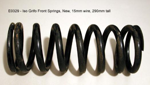 Springs for suspension, front and rear, heavy duty 15 mm wire.  Iso Grifo - E0329