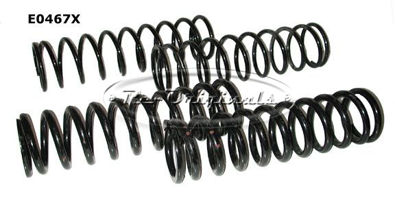 Springs, coil for front and rear suspension on all Giulietta based cars.  Modern manufacture, standard configuration.  Specify coil wire diameter and unloaded height of your old ones to verify fit. - E0467X