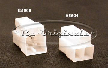Electrical connector 3 holes, white plastic, male end. - E5504