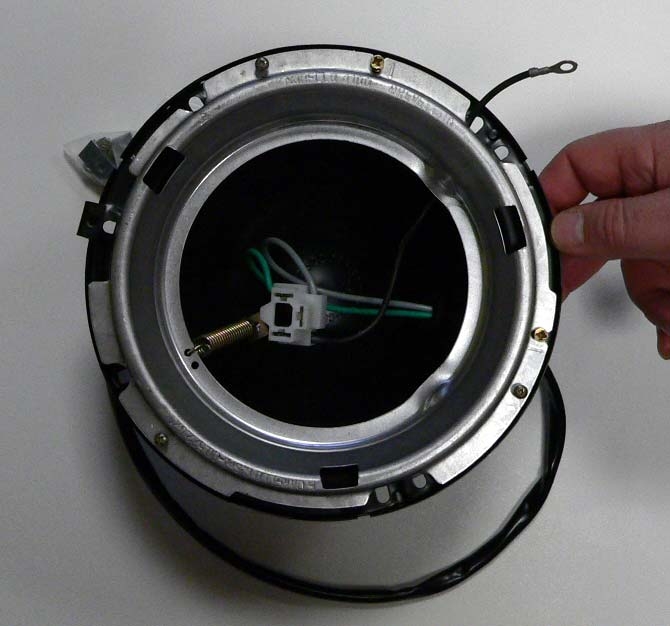 Headlight bucket, new manufacture, come with wiring. - L0092