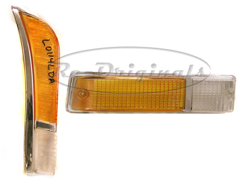 Turn signal lens, front, body mount, Olsa, amber/clear rt side. - L0114LDA