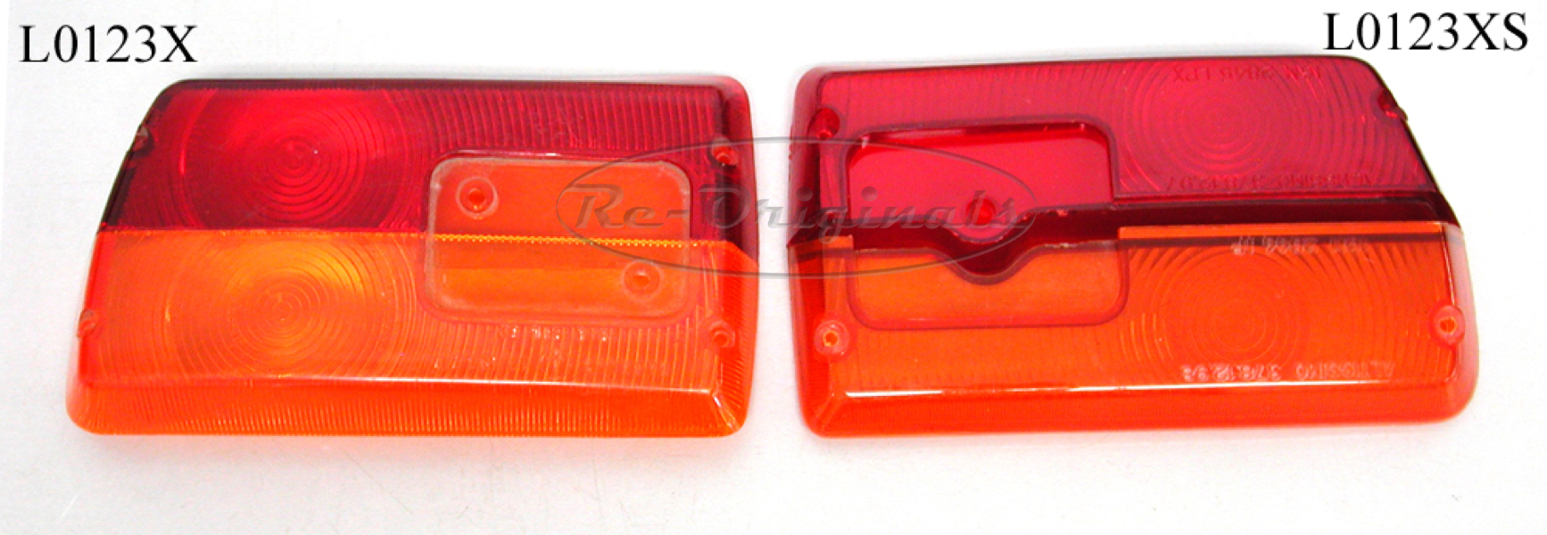 Taillight lens, NOS, Altissimo, mounts on metal base, 2 piece lens, left side, without reflector. - L0123XS