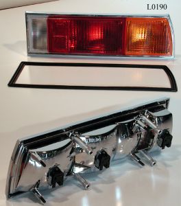 Taillight assembly, Altissimo, Euro amber/red/white, complete, 1971-82 Alfa Kamm-tail left side - L0190