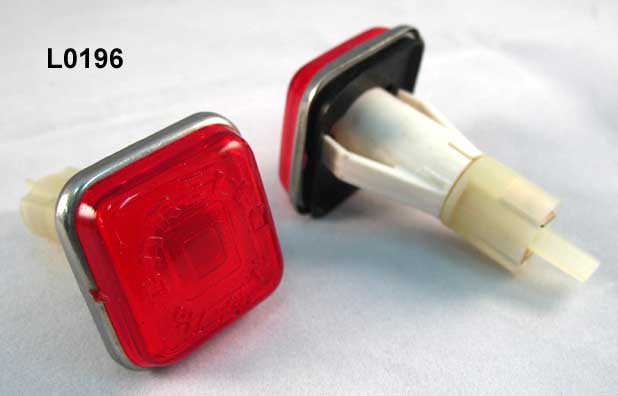 Side marker lights, NOS, 1 square style, specify amber or red, Carello, #14.784.718 on lens\n - L0196