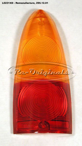 Taillight lens, new manufacture, Altissimo, amber/red top only. - L0231XD