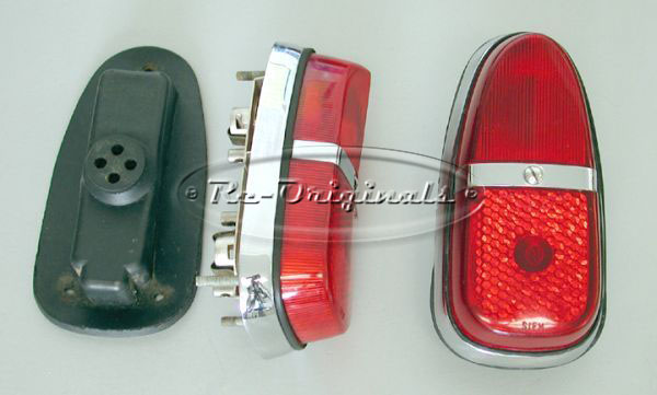 Taillight assembly, NOS, SIEM, 1 horizontal bar in middle of the lens - L0329X