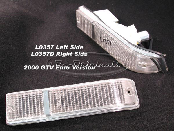 Turn signal assembly, left, Carello, clear/clear, body flush mount, just behind top surface of bumper, NOS, metal housing, Euro version. - L0357