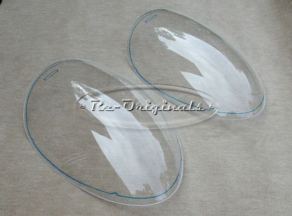 Headlight covers, Scaglietti script near top - L0395