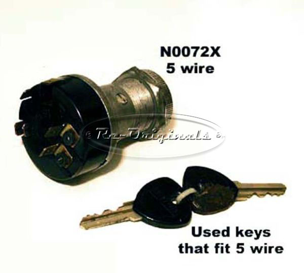 Ignition switch, turn key & push style, NOS, requires 27mm hole in dash, 5 contacts, CEAM #90034 - N0072X