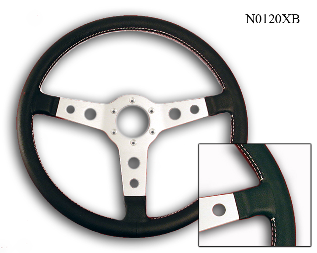 Steering wheel, non-Momo.  Extremely nice replica of the Momo, small though important differences in details.  Made in Italy. - N0120B