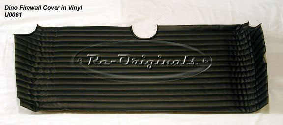 Firewall cover in vinyl, heat-stitched as original, black. - U0061