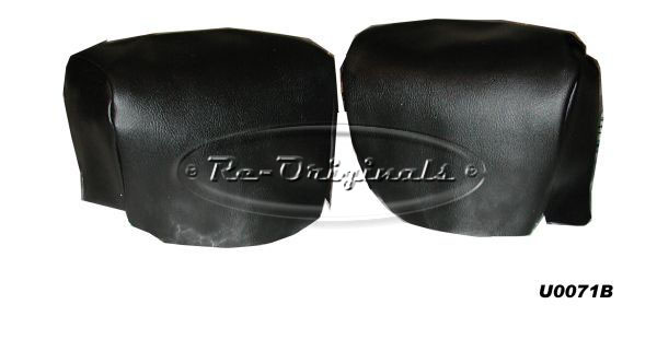 Headrest cover, original vinyl, plain version without heat stitching for 1979 and later cars, specify color.  Color black - U0071B