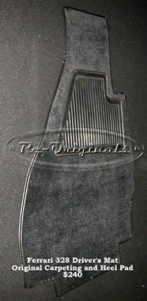 Drivers mat, original carpeting and heel pad.  Ferrari 328 - U0084a