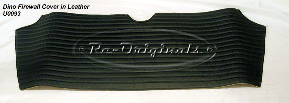 Firewall cover in leather as original, black Connelly leather, specify outermost dimension as there were two sizes - U0093