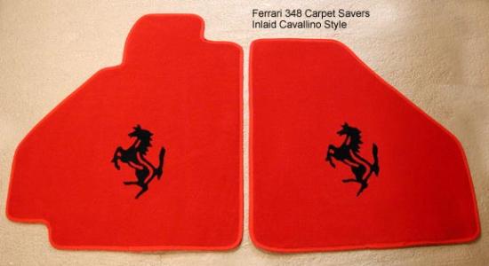 Carpet saver, large inlaid Cavallino in middle of mat.  Specify Coupe or Spider and what weird or normal color combination you would like. - U0138