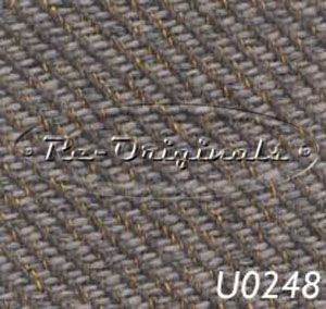 Seat cloth, original gray with amber thread, narrow weave pattern for Silver model seats, 1.4 mt.  (56) wide - U0248