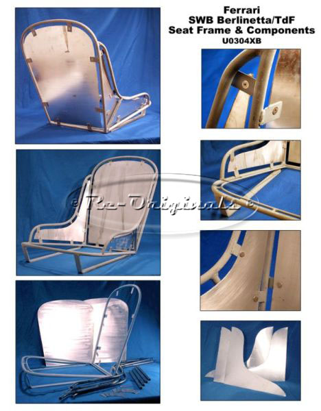 Seat frame, for Ferrari 250 SWB Berlinetta and Tour de France, competition style, new tubular chassis, aluminum inner structure - U0304XB