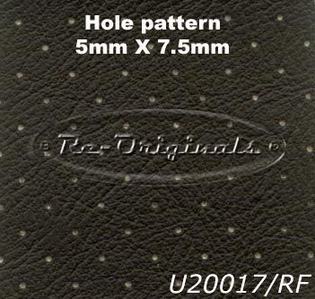 Vinyl, original perforated black seat back material, 1.4 mt.  (56) wide. - U20017/RF