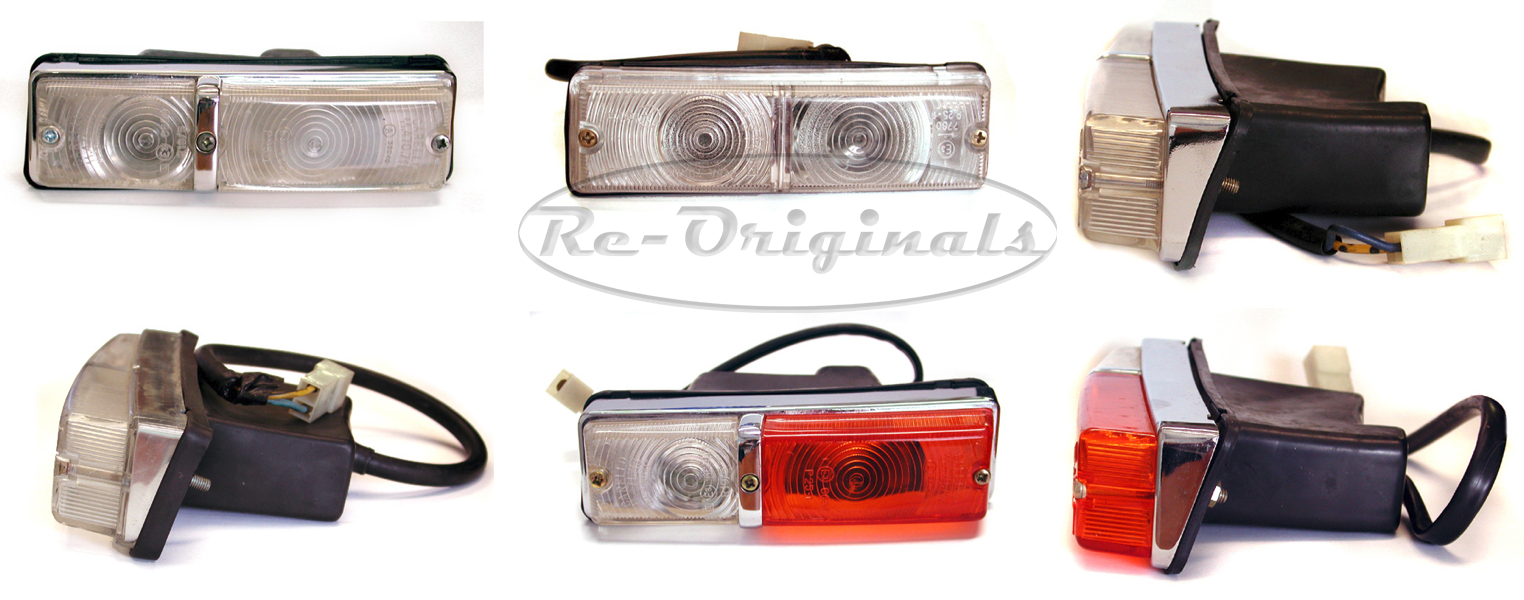 Turn signal assembly, front, NOS, Altissimo, split lens, amber/clear, right side. - L0101ADA