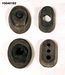 10040182 Firewall grommet kit includes: Two of the grommets have large holes for the wiring harness to pass through.  The other two grommets have different small hole patterns for the appropriate cables and wires.