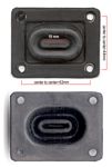 10040308 Accelerator pedal firewall grommet, rubber & metal sandwich, as original.