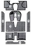 Complete set of rubber mats, series II and III, 5 speed cars only - 13280000