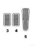 Brake, clutch and accelerator pedal covers - 15318290