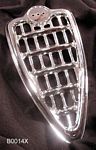 Grille, front, center, new manufacture, chromed brass - B0014X