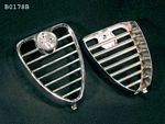 B0178B Grille, front, center, NOS, 1 5/8 opening at bottom , 2 1/4 spring clip.