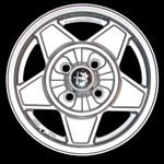 Wheel, lightweight aluminum alloy, Cromodora, 6 X 14, star pattern, new manufacture, superb finish. - B0355