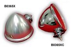 Mirror, outside for door mount.  These are beehive shaped racing style mirrors with a single bolt attachment, silver painted aluminum, fits both sides - B0365X