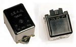 E0034X Relay, electrical, black Bakelite box, 63mm x 45mm, 5 spade terminal connectors, CEAM #95051