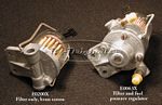 Fuel filter assembly/Fuel pressure regulator, glass bowl version, NOS, FISPA, specify if uses banjo fittings, or hoses with hose clamps. - E0063X