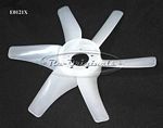 Fan blade, high performance, Euro style, requires less HP to turn, 6 blade, white plastic - E0121X