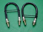 Brake hose, front, original style, new manufacture, #1365.64.019, for all Giulietta Spider, and for Giulietta Sprint only after chassis number 0200 (before this number E0141X was used), also valid for 2600 Touring Spider.  3/8 X 24, length of threaded por
