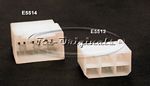 Electrical connector 6 holes, white plastic, male end. - E5512