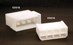 Electrical connector 8 holes, white plastic, male end. - E5516