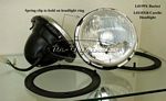 Headlight assembly, NOS, Carello, 7 style, H1 bulb, #03.480.700 on lens, three perch mount, specify with parking lamp. - L0110XB